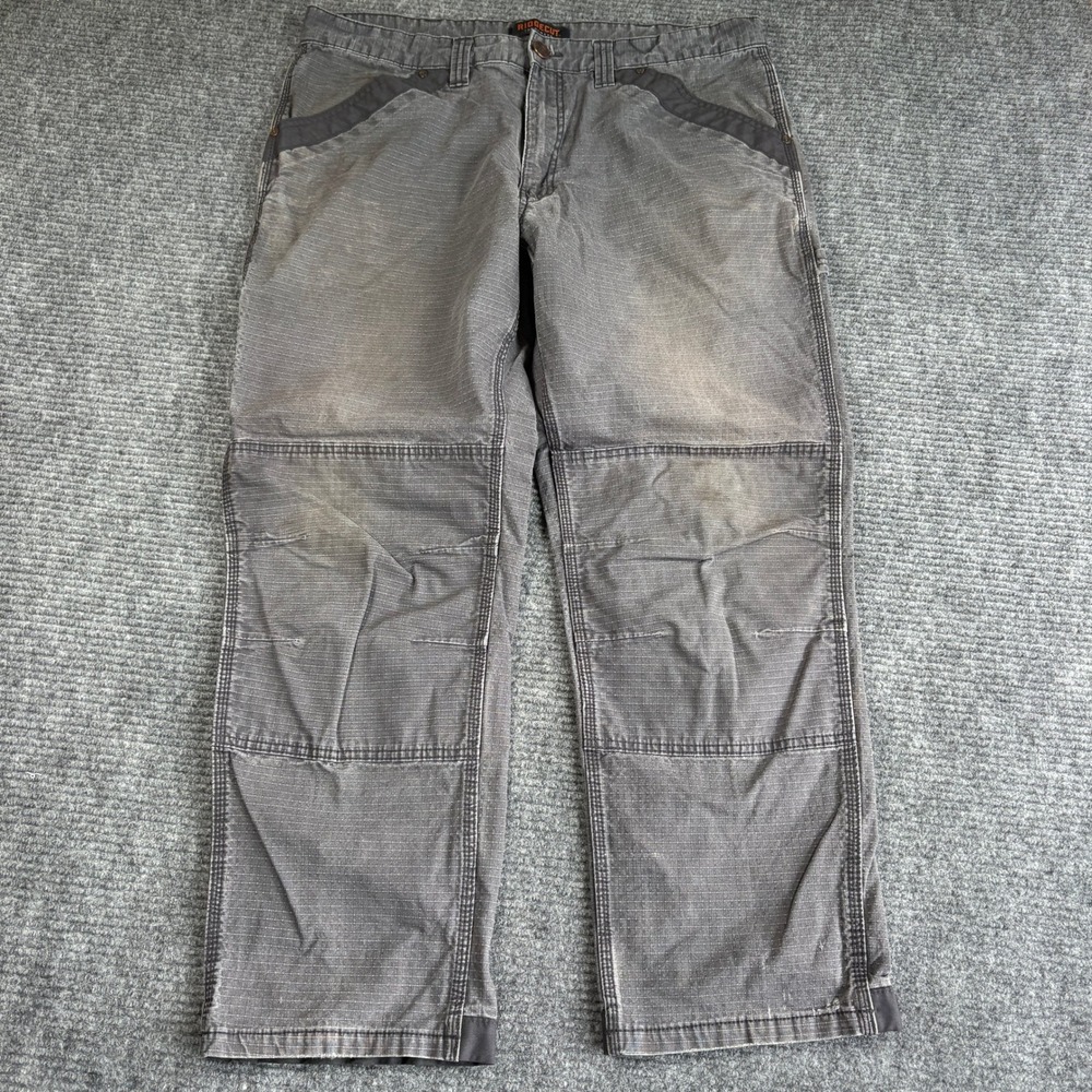Ridgecut Toughwear Mens 40x32 Gray Double Knee Work Pants Utility Carpenter 3751